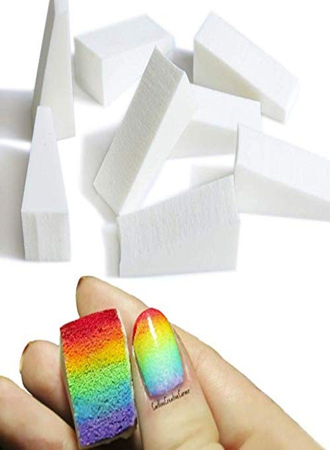 LASSUM 12 Pcs Gradient Nails Soft Sponges for Color Fade Manicure Nail Art Tools (White） - Image 1