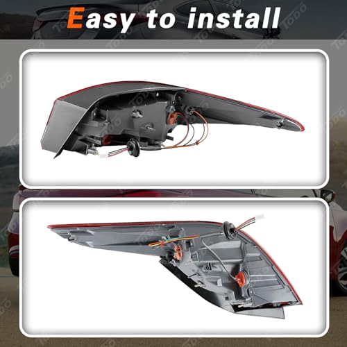 TODO Tail Lights Assembly Compatible with Hyundai Elantra 2014 2015 2016, 924023X230 924013X230 Tail Lamp Fits 2014 Elantra Coupe (Driver and Passenger Side) - Image 4