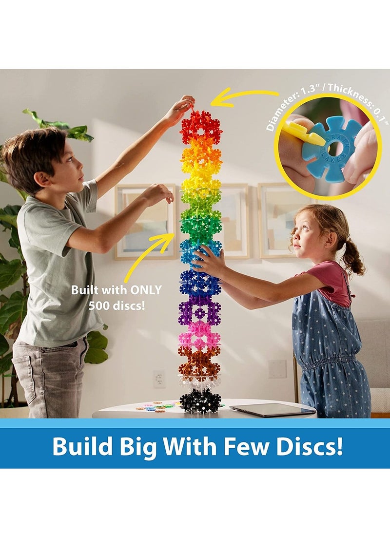 Brain Flakes - Viahart Brain Flakes Building Toy Set | 500 Piece | Interlocking Plastic Disc | STEM Toy | Building and Construction Set | Educational & Learning Toys for Kids, Children | Plastic - Image 1