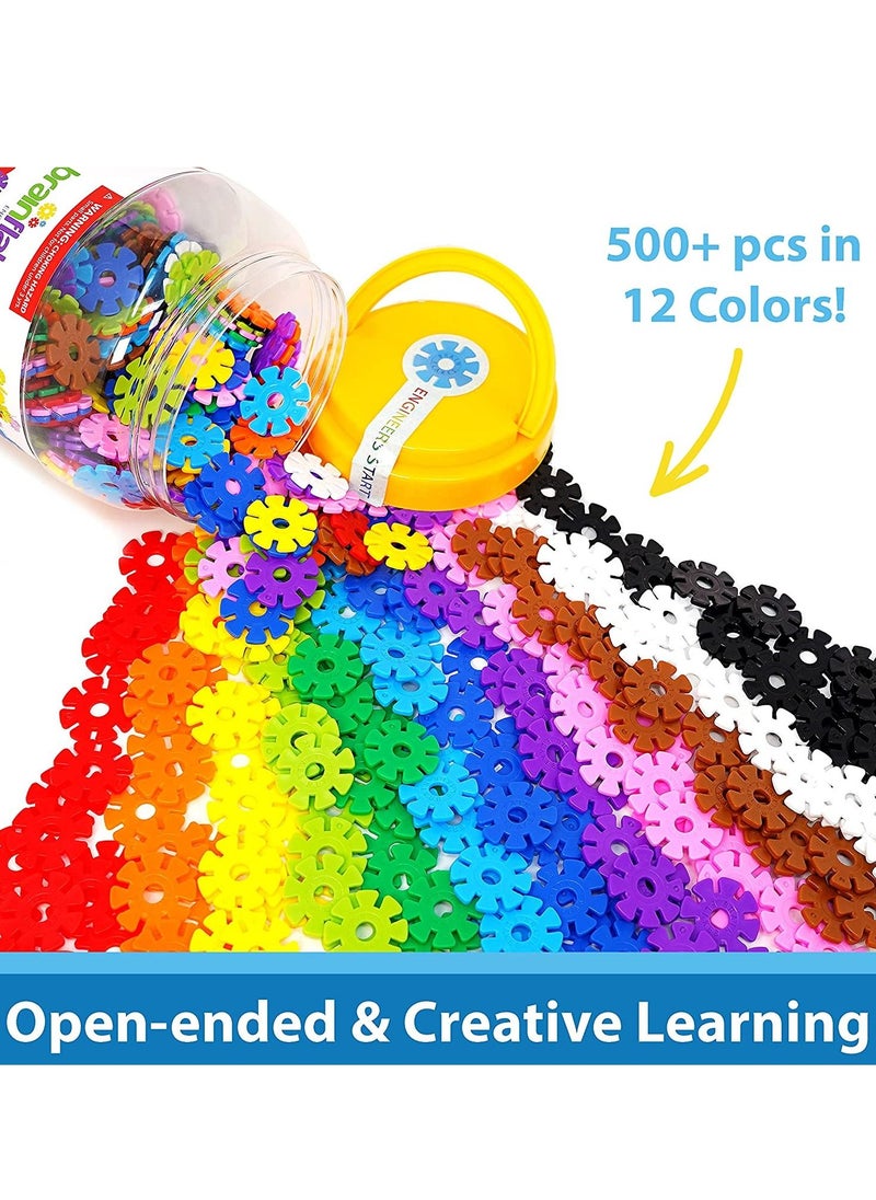 Brain Flakes - Viahart Brain Flakes Building Toy Set | 500 Piece | Interlocking Plastic Disc | STEM Toy | Building and Construction Set | Educational & Learning Toys for Kids, Children | Plastic - Image 1