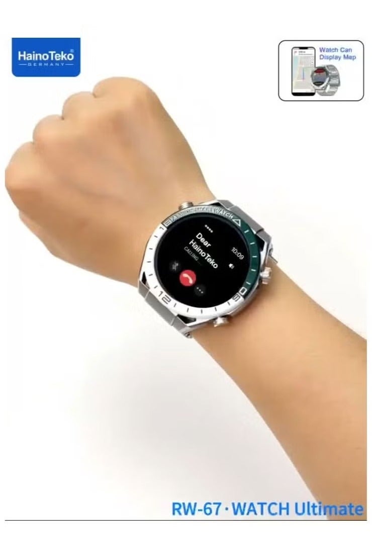 Haino Teko Haino Teko RW-67 Ultimate Smart Watch – AMOLED Display, GPS Navigation, 3 Interchangeable Straps, Magnetic Charging Cable – Premium Design - Image 3