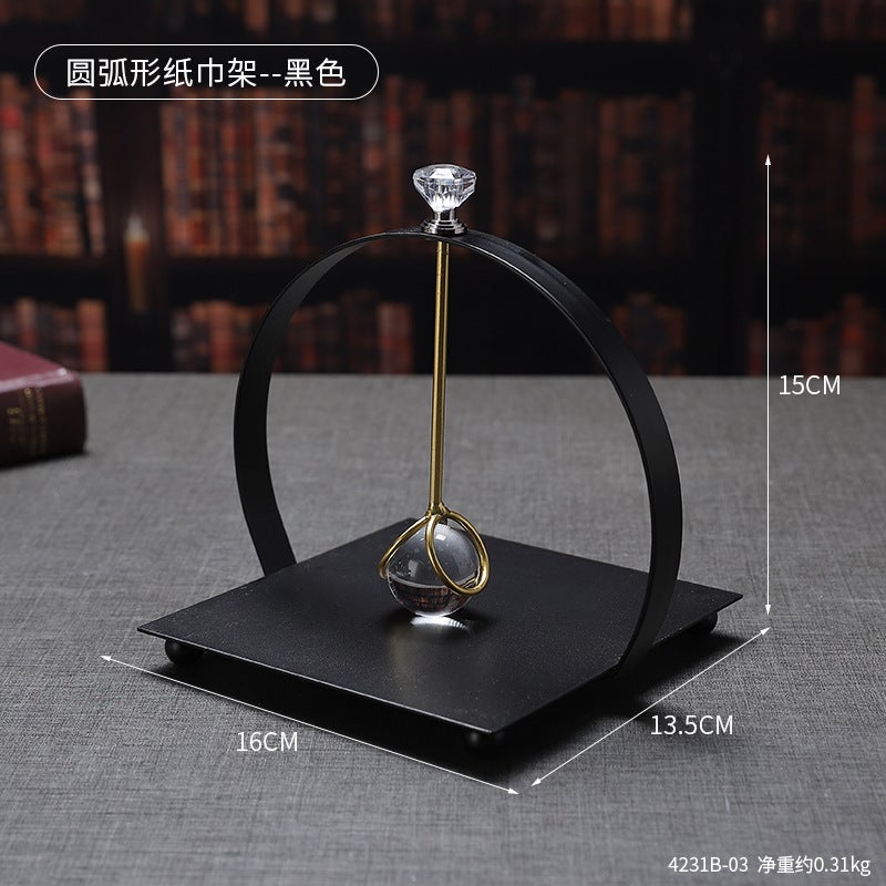 Luxury Metal Tissue Holder Creative Square 4231b-03 arc paper towel holder--black
