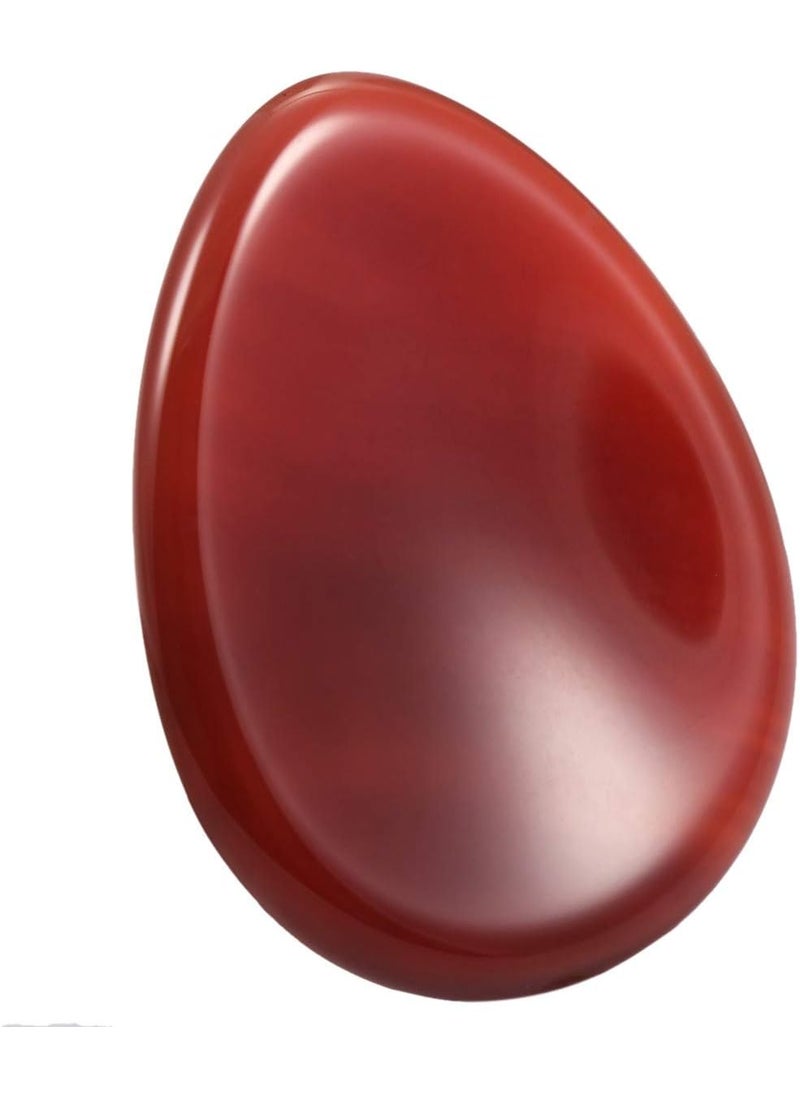 SUNYIK SUNYIK Handcarved Thumb Worry Stone, Polished Palm Pocket Stones Healing Crystals, Teardrop Carnelian 
