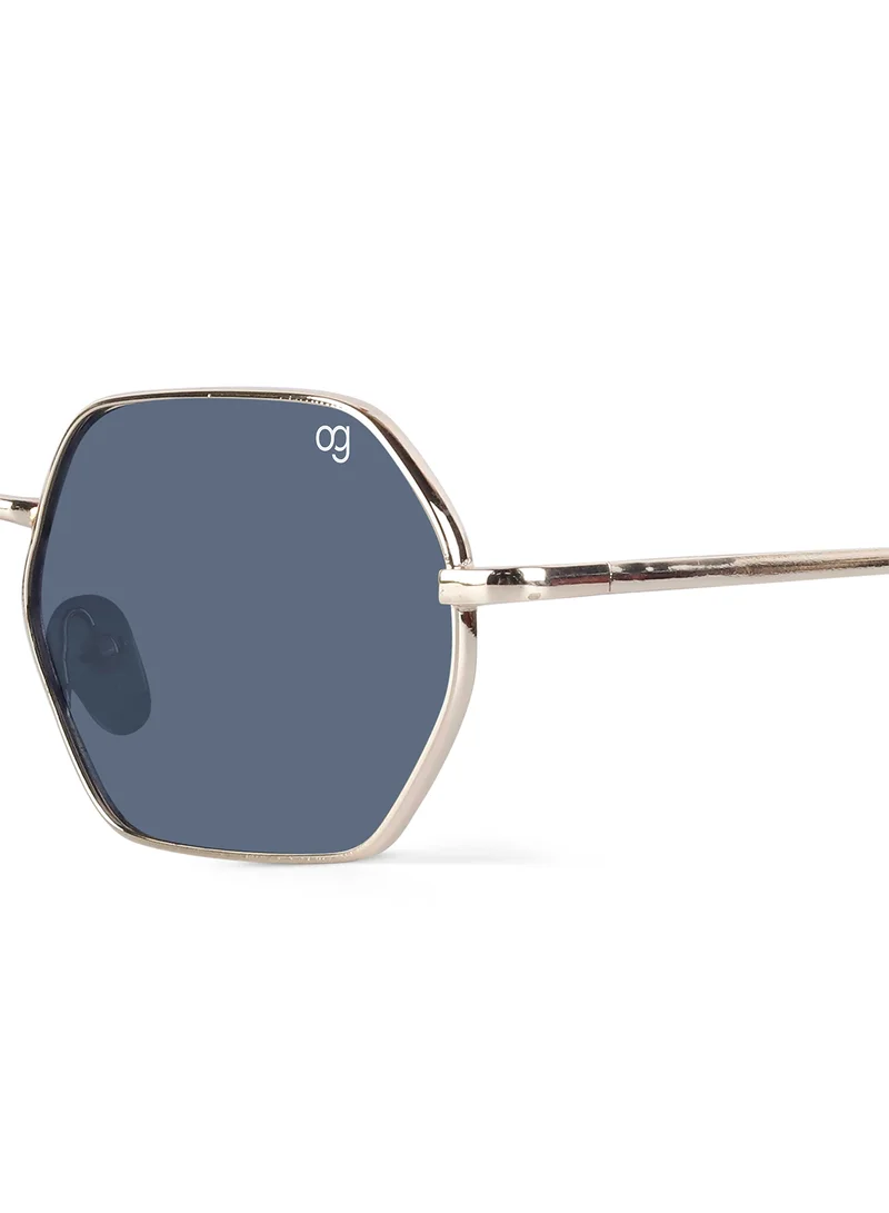 Woggles Designer Gradient Black Hexagonal Sunglasses|100% UV Protected| Men & Women