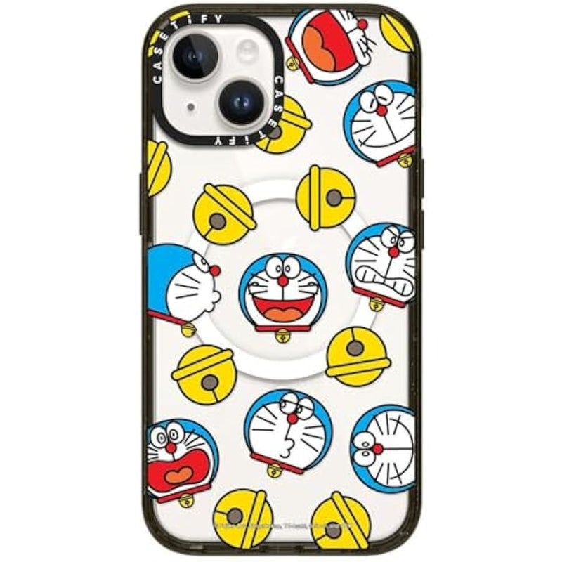 Casetify Impact Case for iPhone 14 【Doraemon Co-Lab / 8.2ft Drop Protection/Compatible with Magsafe】 - Doraemon Icon - Clear Black - Image 1