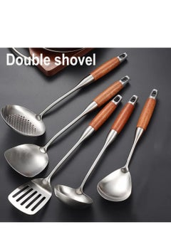 Elegant kitchen spoon set with wooden handle 5pc