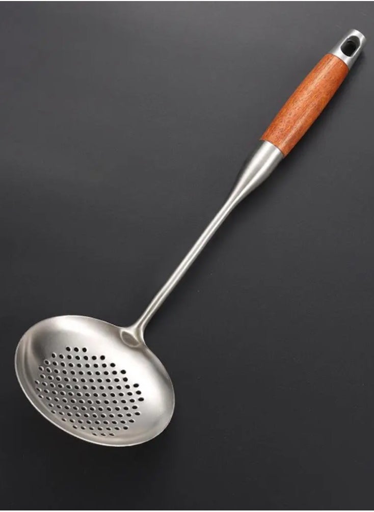 Generic - Elegant kitchen spoon set with wooden handle 5pc - Image 1
