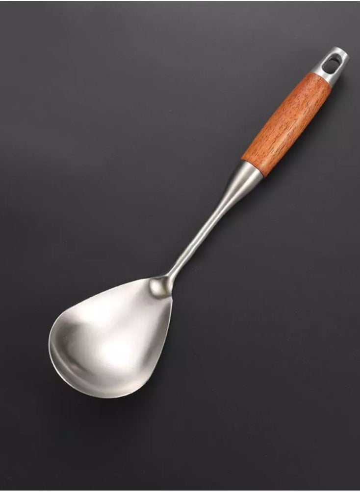 Generic - Elegant kitchen spoon set with wooden handle 5pc - Image 1