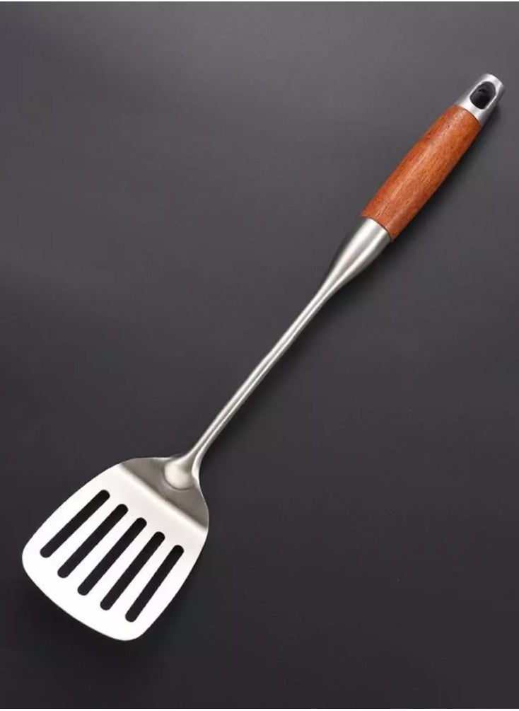 Generic - Elegant kitchen spoon set with wooden handle 5pc - Image 1