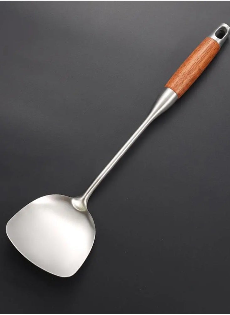 Generic - Elegant kitchen spoon set with wooden handle 5pc - Image 1