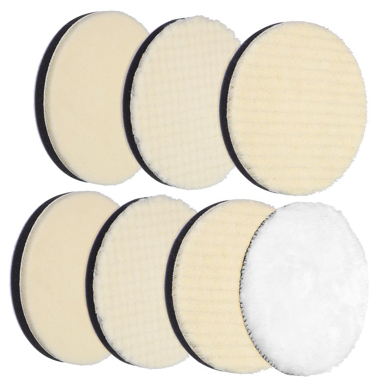7 Inch 7pcs Polishing Pad Car Detailing Buffing and Compounding Tools Compatible Drill Buffer Attachments Excellent Polishing Results for Cars and Suvs - Image 2