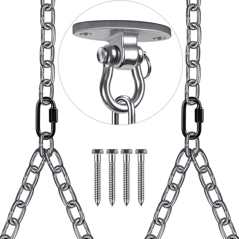 BeneLabel Set of 2 Heavy Duty Porch Swing Hanging Chain Kit, Hammock Chair Hardware for Indoor Outdoor Playground Hanging Chair Hammock Chair Punching Bags, 4 Screws for Wooden, 1000LB Capacity, 105" - Image 2