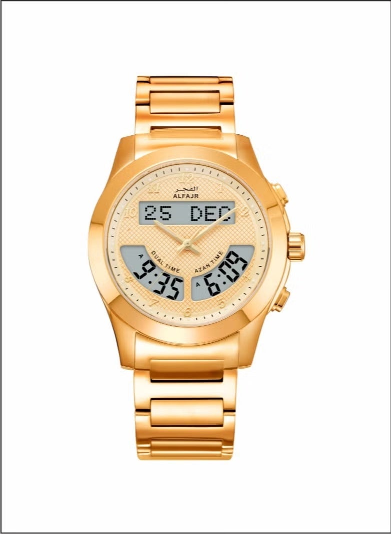 الفجر ساعة رجالية فاخرة من الفولاذ المقاوم للصدأ من الذهب الفاخر WA-12GW - Image 1