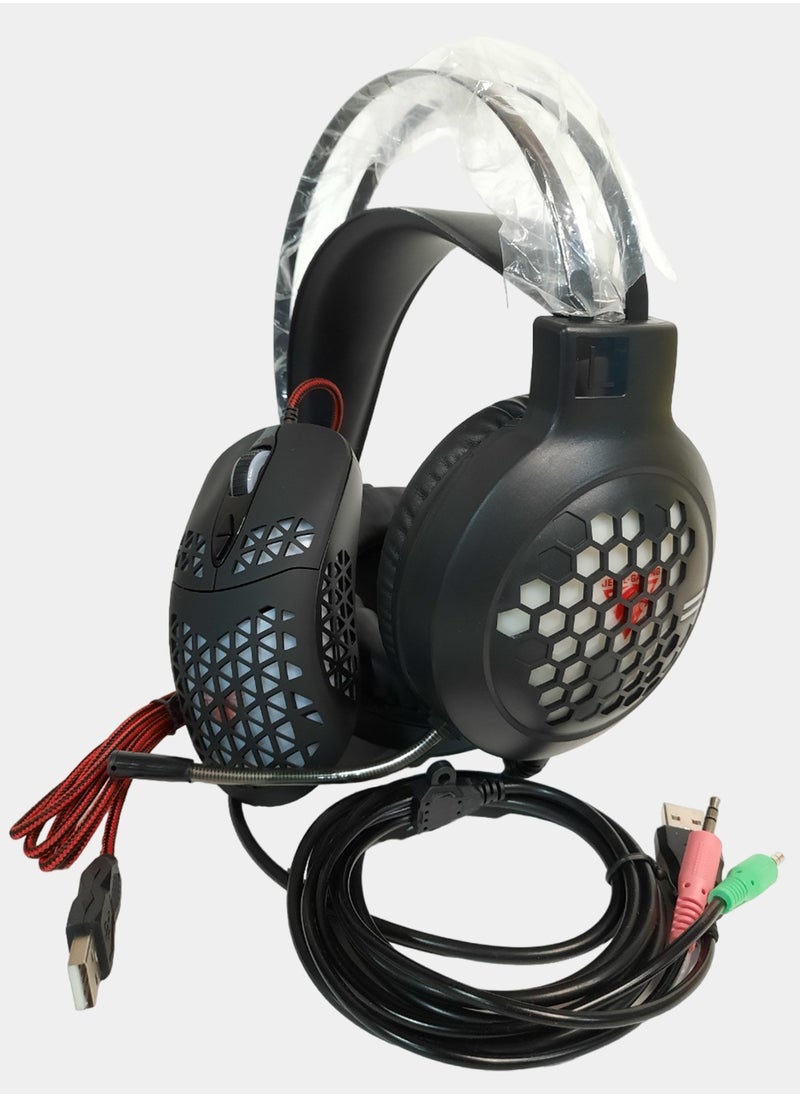JeDEL - Jedel CP06 Set of 2 in 1 RGB Wired Gaming Headphones With Microphone And Mouse Gaming Headset - Image 1