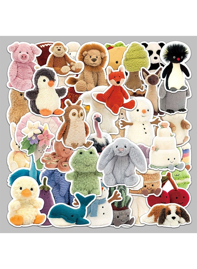 جيليكات ١٠٢ قطعة من ملصقات Jellycat Niche الشخصية، ملصقات جوائز الطلاب، مناسبة لأجهزة الكمبيوتر المحمولة، والغيتار، وزجاجات المياه، وألواح التزلج، وحقائب السفر، ومصدات السيارات، وملصقات لطيفة للأطفال والفتيات والمراهقين. - Image 2