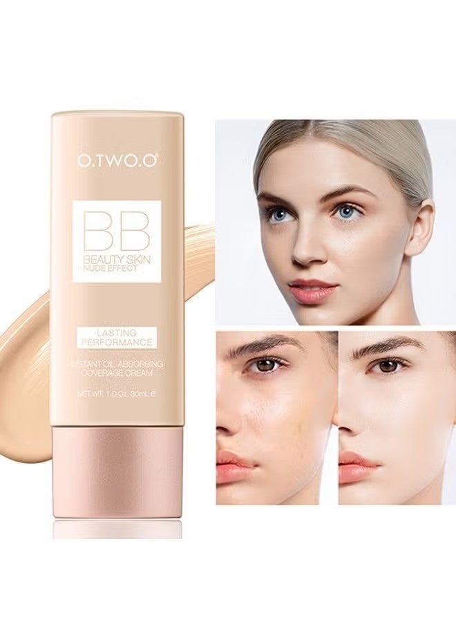 أو.تو.أو BB Beauty Skin Nude Effect، أداء طويل الأمد، كريم تغطية يمتص الزيوت على الفور - أبيض عاجي - Image 1