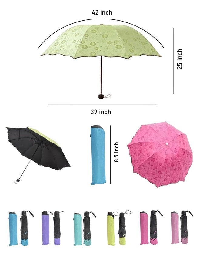 FABINALIV Olive Solid Waterproof Compact 3 Fold Magic Umbrella With Cover (FLUB-1034-Olive) - Image 5
