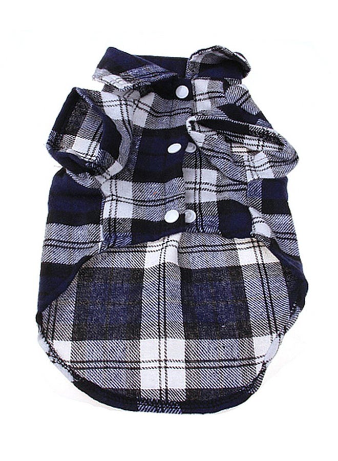 OUTAD Summer Fashionable Plaid Tops Blue S - Image 1