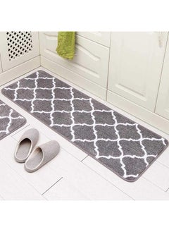 AMERTEER 2-Piece Trellis Non-Slip Mat Set Grey/White  - Image 3