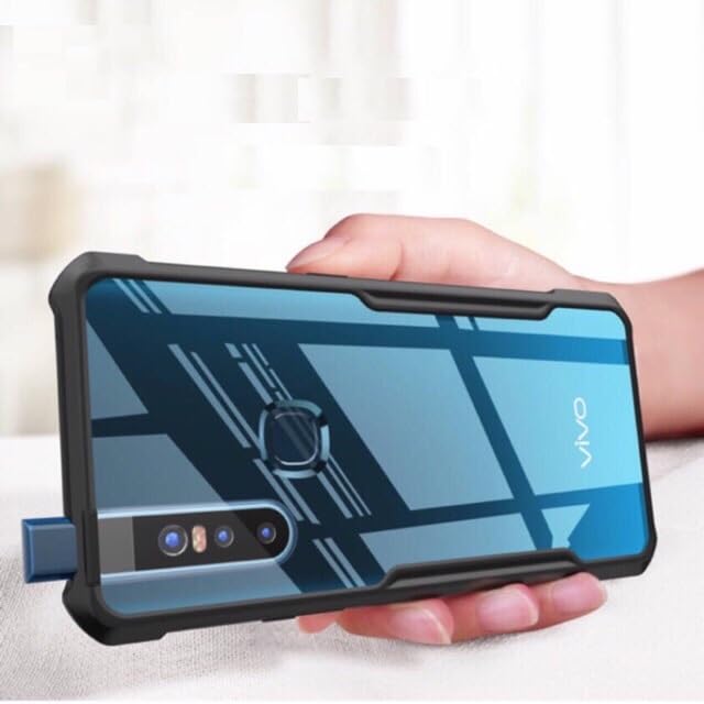 REALCASE Vivo V15 Back Cover Stylish | Clear Gel Premium TPU Shockproof Bumper | Back Case Cover for Vivo V15 (E Black) - Image 1