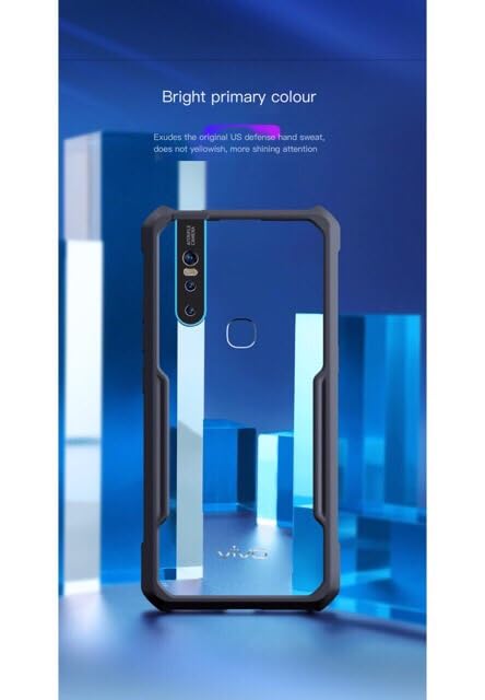 REALCASE Vivo V15 Back Cover Stylish | Clear Gel Premium TPU Shockproof Bumper | Back Case Cover for Vivo V15 (E Black) - Image 2
