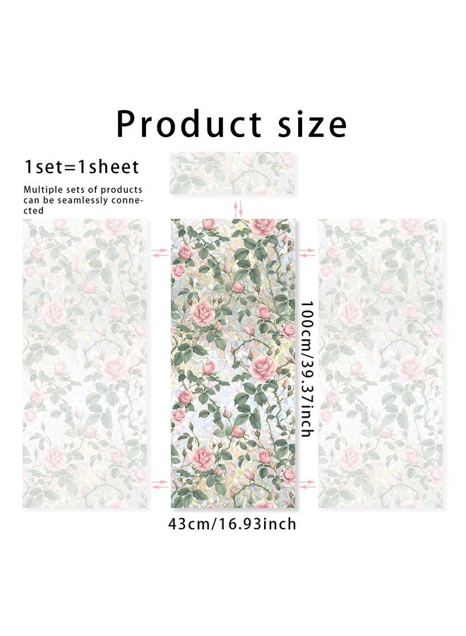 Bluejw XCBL001-047  Colorful Electrostatic Glass Sticker PVC Glue-free Rainbow Green Plant Window Double-sided Color Film - Image 1