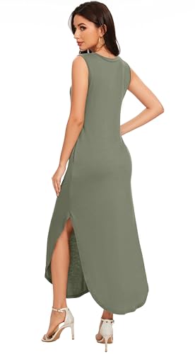 Jeqeocafy Women's Loose Sundress Long Dress Sleeveless Split Maxi Dresses 2026 Summer Beach Dress with Pockets - Image 5