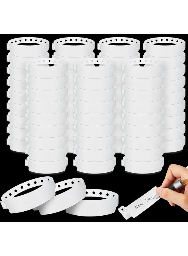 Henoyso 600 Pcs Hospital Wristbands White Plastic Wristbands For Events Medical Wristband Patient Wristbands Vinyl Wristbands Waterproof Id Wristbands For Events Party Hospital - Image 1