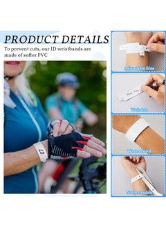 Henoyso 600 Pcs Hospital Wristbands White Plastic Wristbands For Events Medical Wristband Patient Wristbands Vinyl Wristbands Waterproof Id Wristbands For Events Party Hospital  - Image 3