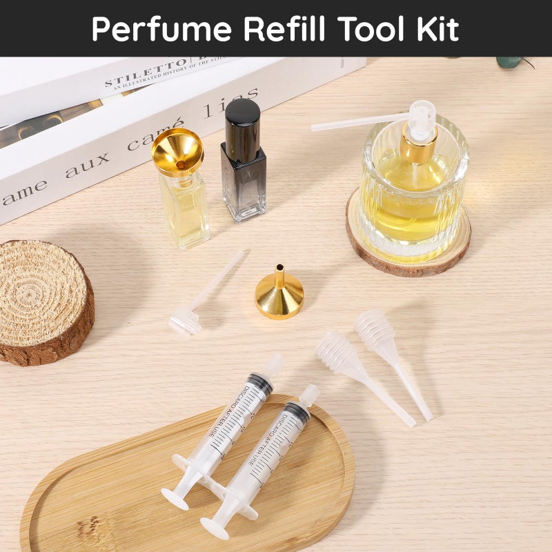 Segbeauty أدوات تعبئة عطر سيج بيوتي، مجموعة أدوات موزع العطر 8 قطع، تشمل 2 قمع للتعبئة، 2 مضخة واضحة وقطارة، أداة تعبئة عطر بلاستيكية 5 مل لاستخراج العطر للبرفان - Image 3