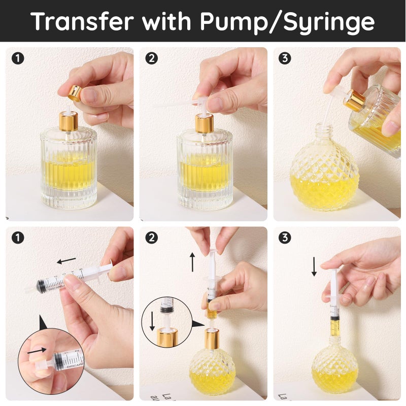 Segbeauty أدوات تعبئة عطر سيج بيوتي، مجموعة أدوات موزع العطر 8 قطع، تشمل 2 قمع للتعبئة، 2 مضخة واضحة وقطارة، أداة تعبئة عطر بلاستيكية 5 مل لاستخراج العطر للبرفان - Image 5
