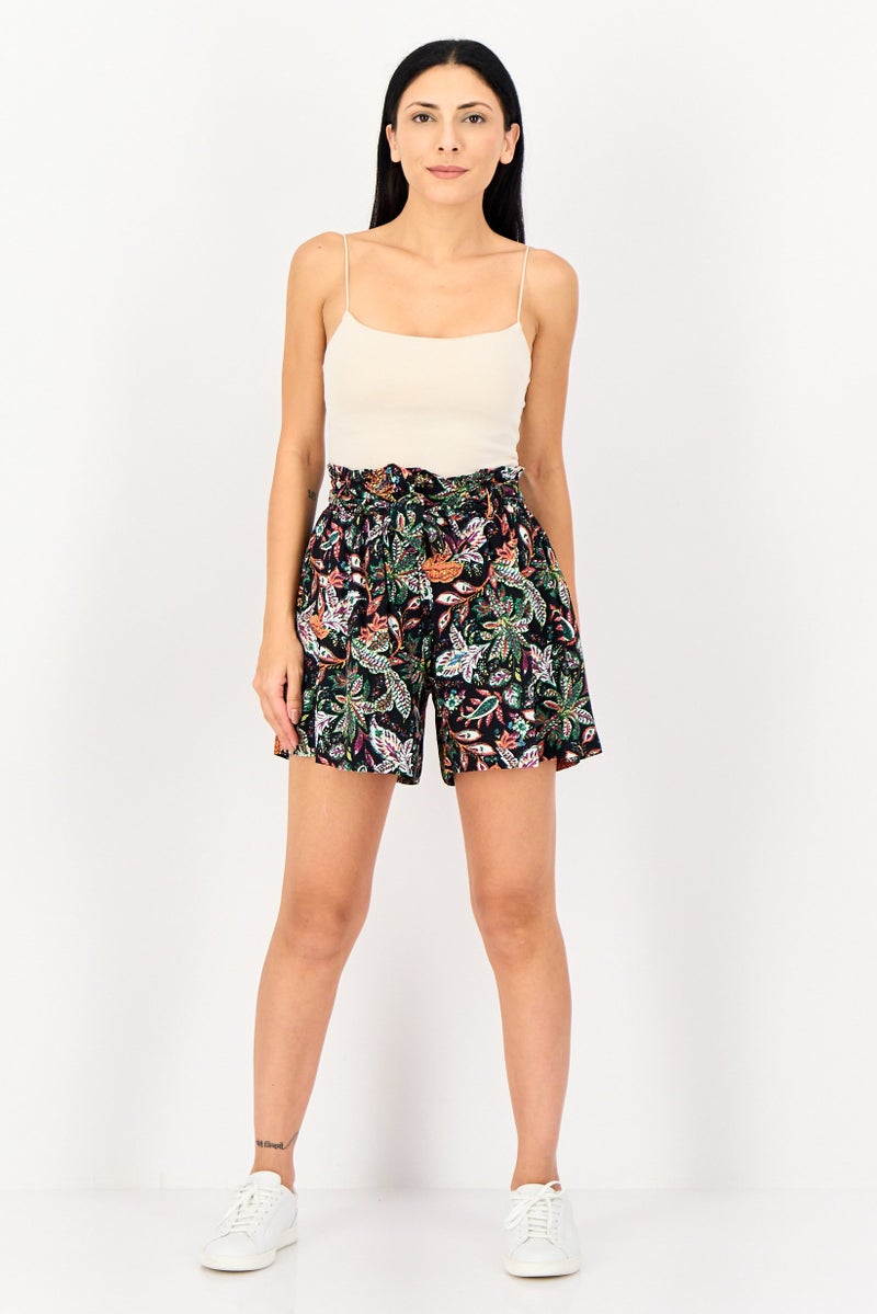 promod Women Floral Print Basic Shorts, Multicolor - Image 4