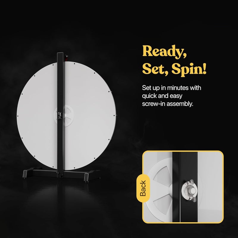 T-Sign 18 Inch Heavy Duty Spinning Prize Wheel - 14 Slots Color Tabletop Roulette Wheel of Fortune - with Dry Erase Marker and Eraser Win The Fortune Spin Game for Carnival & Trade Show (Multicolor) - Image 3