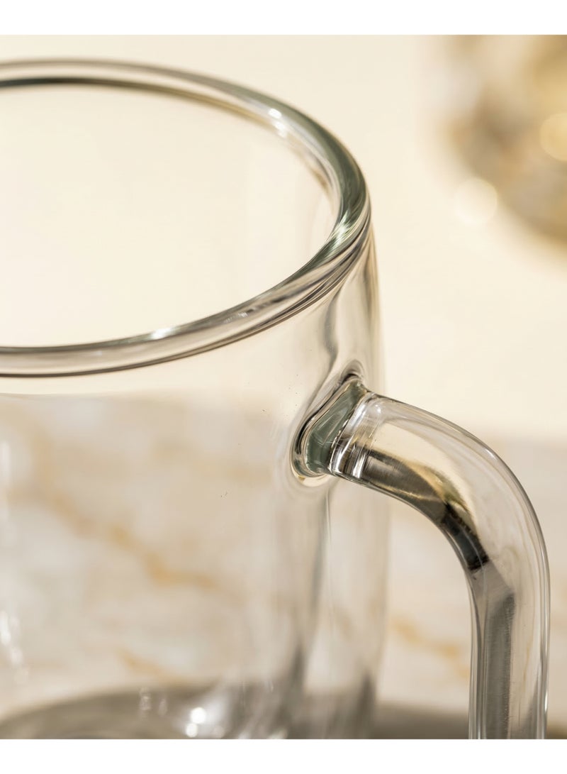 Casa Home Double-Wall Heat-Resistant Glass Cup with Handle - 250ml - Image 2