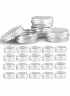 Excefore Round Aluminum Metal Tin Storage, 24 Pcs Jar Containers with Secure Screw Top Lids  - Image 1