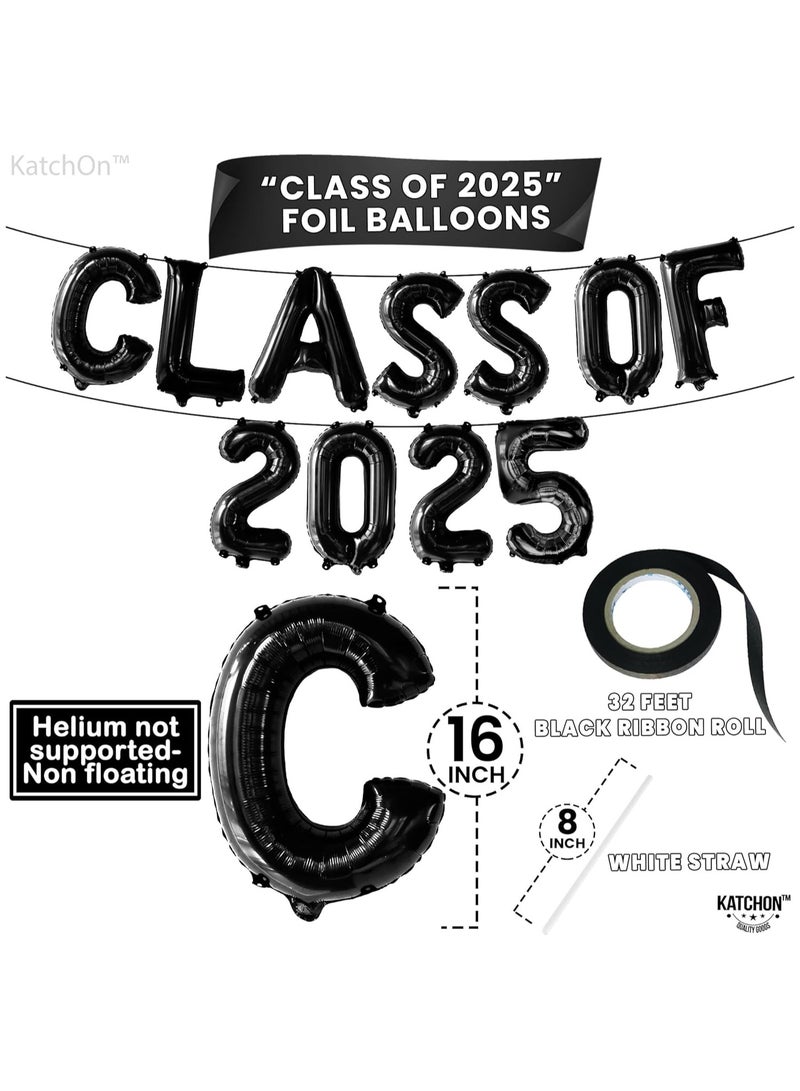 KATCHON Black Class of 2025 Balloons - 16 Inch | Graduation Balloons for Graduation Decorations Class of 2025 - Image 3