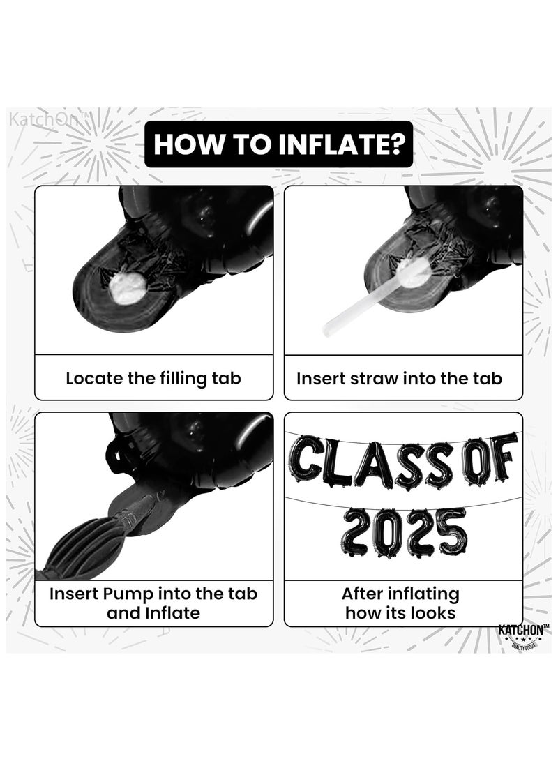 KATCHON Black Class of 2025 Balloons - 16 Inch | Graduation Balloons for Graduation Decorations Class of 2025 - Image 4