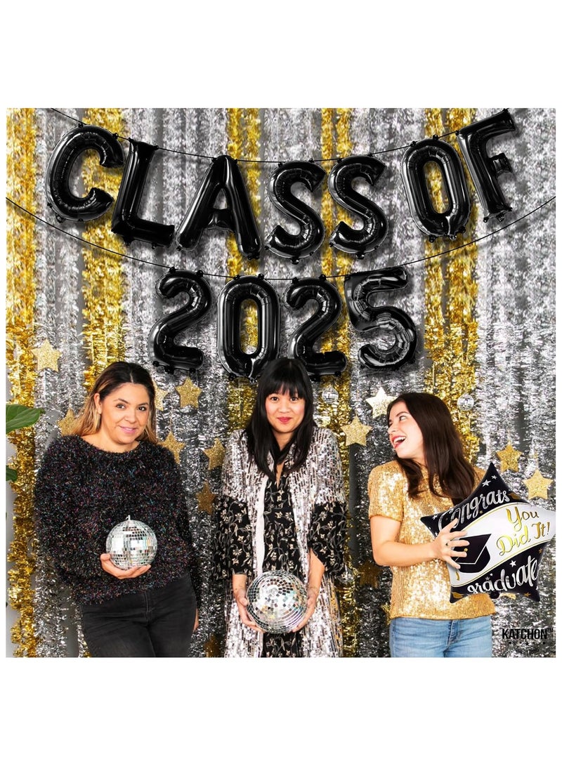 KATCHON Black Class of 2025 Balloons - 16 Inch | Graduation Balloons for Graduation Decorations Class of 2025 - Image 5