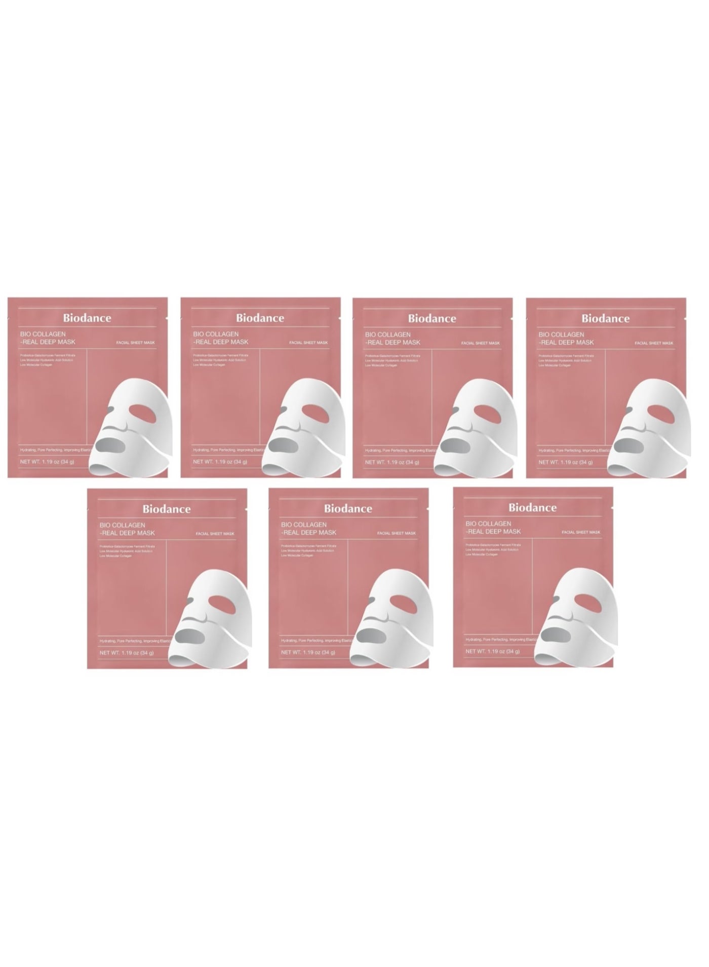 بيودانس Bio Collagen Real Deep Mask Hydrating Overnight Hydrogel Mask Pore Minimizing Elasticity Improvement X7ea 34 مل