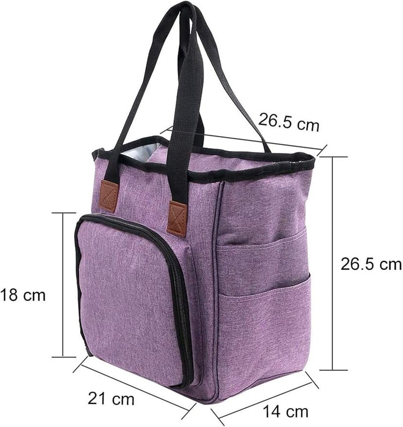 Azonee Yarn Bag, Knitting Organizer Tote Bag Portable Storage Bag Portable Cotton Knitting Tote Bag for Knitting Needles, Yarn, Crochet Hooks and Supplies, Prevents Tangling (Only Bag) - Image 4