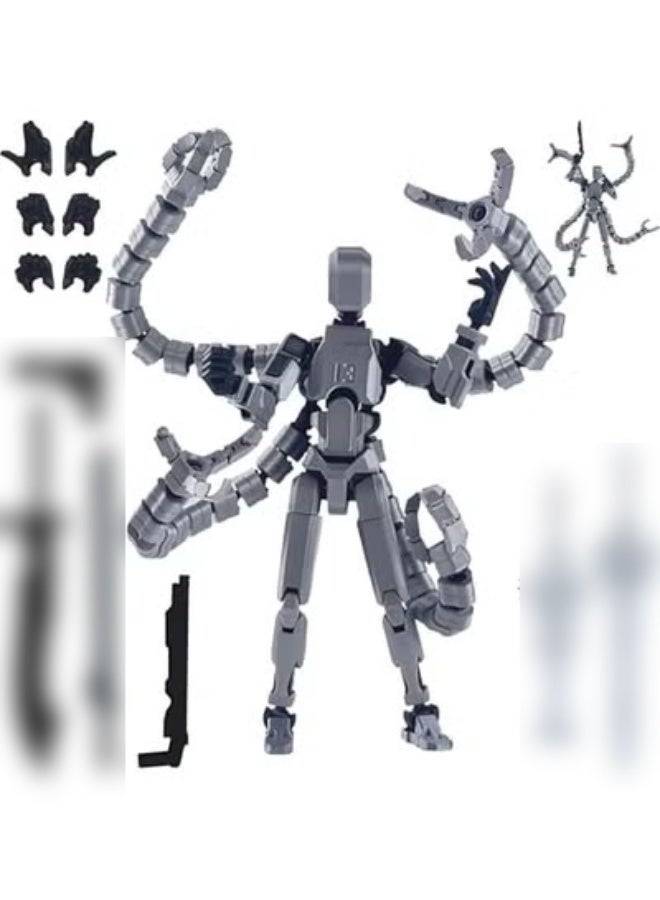 Assembly Completed T13 Action Figure 3D Printed Multi-Jointed Movable T13 Lucky 13 Dummy 13 Nova 13 Robot 13 Action Figure Desktop Decorations for Game Lovers - Image 1