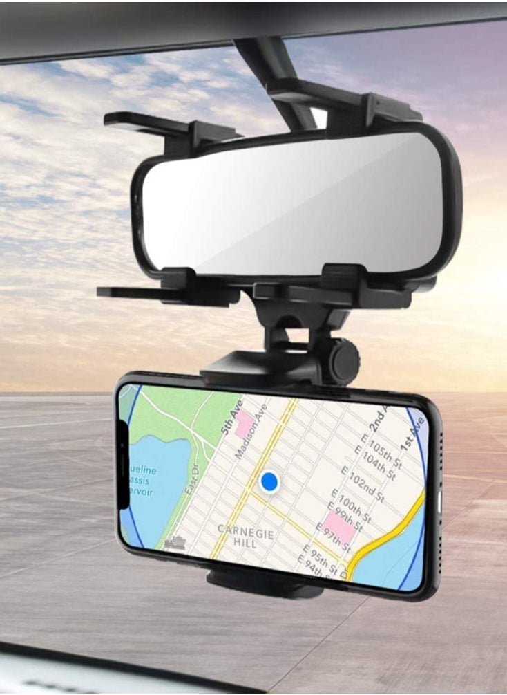 Generic Universal Rearview Mirror 360 Degree Car Mount For All Devices  - Image 1