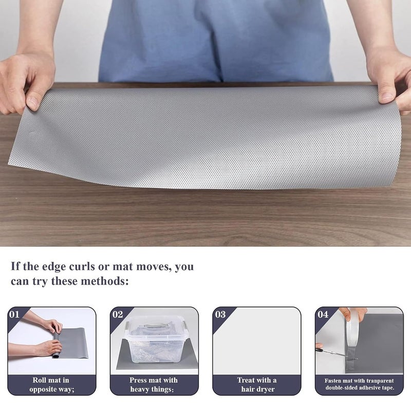 Porslin Shelf Liners for Kitchen Shelves - 45cm x 5m, Cupboard Sheets, Drawer Mats, Fridge Liners Roll, Anti-Slip, Waterproof, Washable, BPA-Free, Durable, Reusable, Easy to Cut, Food Safe - Image 5