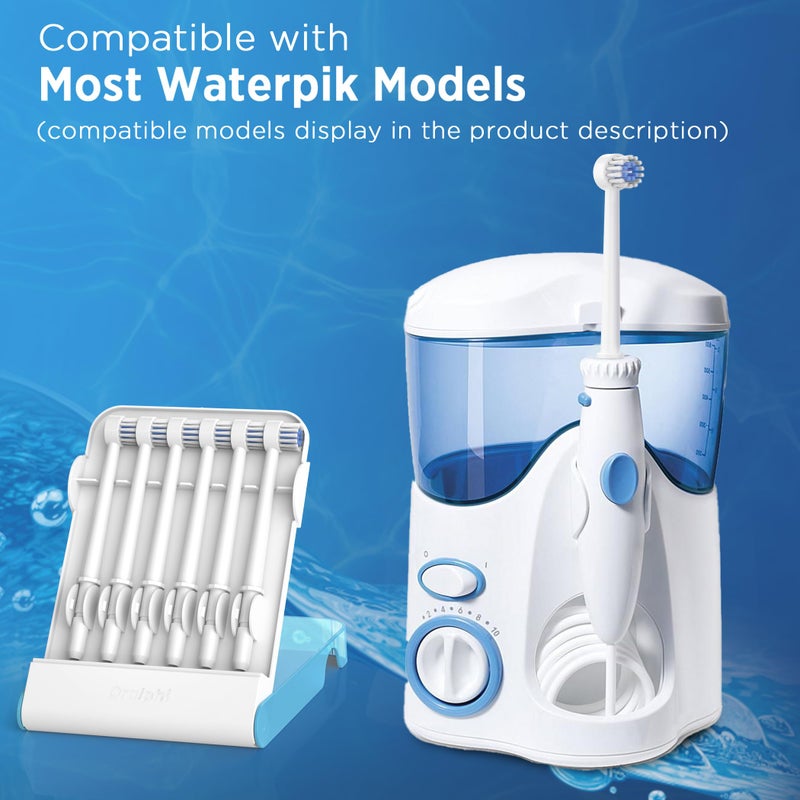 Oralphi Replacement Tips for Waterpik Water Flosser (6 Brush Head Tips & Storage Case Bundle) - Image 2