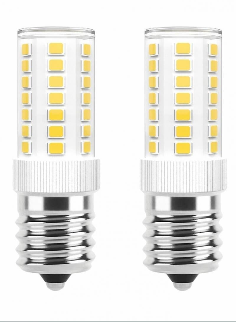 2-Pieces Screw Energy-Saving Light Bulbs Small Screws Refrigerator Light Bulbs Led Corn Light Beads Warm White E14 9W - Image 1