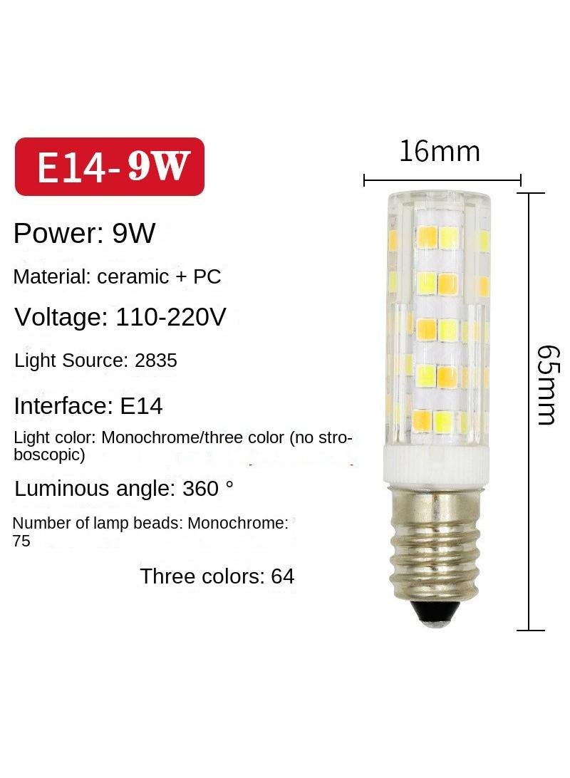 2-Pieces Screw Energy-Saving Light Bulbs Small Screws Refrigerator Light Bulbs Led Corn Light Beads Warm White E14 9W - Image 2