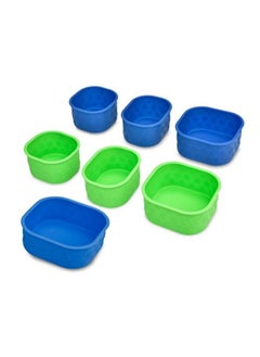LunchBots Silicone Bento Cups Set - Accessories Designed To Fit In Medium And Large Bento Lunch Boxes - 7 Pieces - Blue Aqua  - Image 1