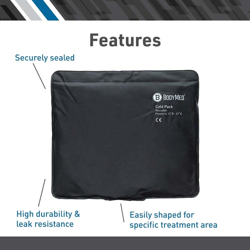 BodyMed حزمة ثلجية قابلة لإعادة الاستخدام من BodyMed للاستخدام الثقيل لركبة، ذراع، كوع، كتف، ظهر - علاج بارد احترافي للإصابات، الآلام، التورم، الكدمات، الالتواءات - 21 بوصة × 13 بوصة (كبير)  - Image 5