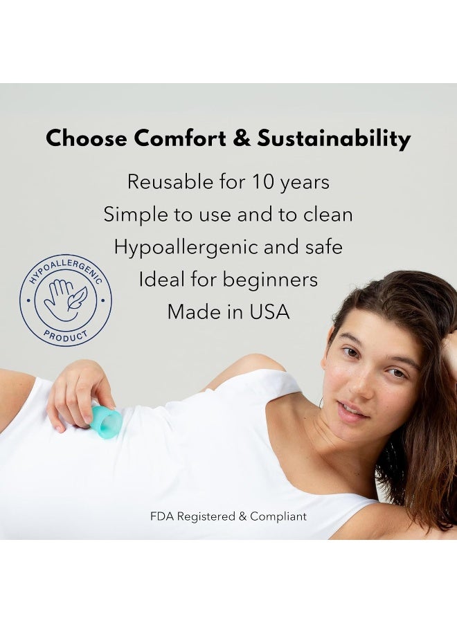 Lena Menstrual Cups, Reusable Period Cup, Tampons, Period Underwear and Menstrual Pads Alternative, Feminine Care, Silicone Menstrual Cup, Made in USA, Super Heavy Flow, Large, Purple - Image 5