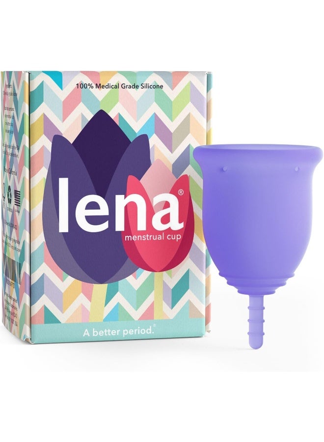 Lena Menstrual Cups, Reusable Period Cup, Tampons, Period Underwear and Menstrual Pads Alternative, Feminine Care, Silicone Menstrual Cup, Made in USA, Super Heavy Flow, Large, Purple - Image 1